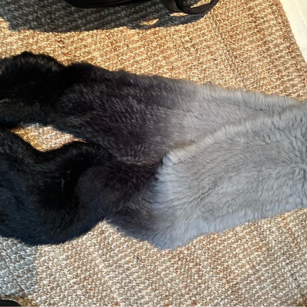 Real rabbit fur scarf